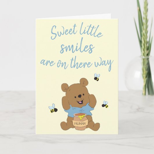 Sweet Little Smiles Bear Bumblebee Brown Kaart (Voorkant)