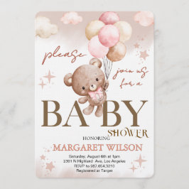 Sweet Little Teddy Bear Baby Shower Kaart