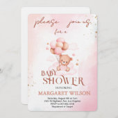 Sweet Little Teddy Bear Baby Shower Kaart (Voorkant / Achterkant)