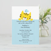 Sweet Little Tiger Birthday Invitation Kaart (Staand voorkant)