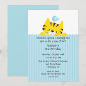 Sweet Little Tiger Birthday Invitation Kaart (Voorkant / Achterkant)