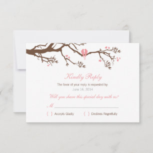 Sweet Little Tortelduifjes RSVP-kaart RSVP Kaartje
