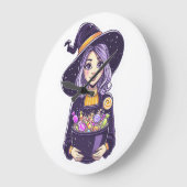 Sweet Little Witch met magische Snoepjes schaal Grote Klok (Hoek)