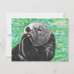 Sweet Little Zee Otter Painting Briefkaart