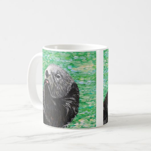 Sweet Little Zee Otter Painting Koffiemok (Voorkant links)