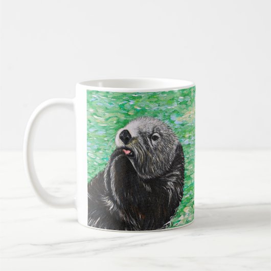 Sweet Little Zee Otter Painting Koffiemok (Links)