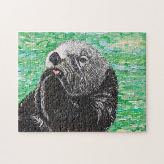 Sweet Little Zee Otter Painting Legpuzzel (Horizontaal)