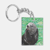 Sweet Little Zee Otter Painting Sleutelhanger (Voorkant Links)