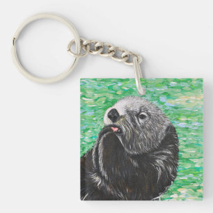 Sweet Little Zee Otter Painting Sleutelhanger