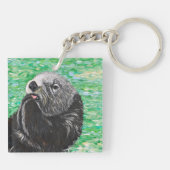 Sweet Little Zee Otter Painting Sleutelhanger (Achterkant)