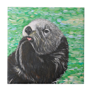 Sweet Little Zee Otter Painting Tegeltje