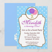 Sweet Lollipop Birthday Party Invitation Kaart (Voorkant / Achterkant)