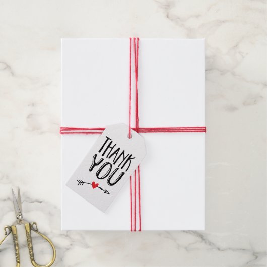 Sweet Love and Arrow Wedding Bedankt Gift Label Cadeaulabel (Met Touw)