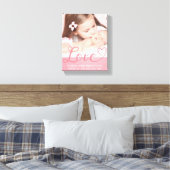 Sweet Love Baby Meisje Geboorte Aankondiging Canvas Afdruk (Insitu (Slaapkamer))