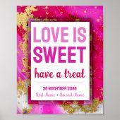 Sweet Love Bat Mitzvah Trouwdessert Snoep Bar Poster (Voorkant)