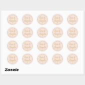 Sweet Love & Bedankt Blush Roze & Goud Elegant Ronde Sticker (Vel)