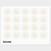 Sweet Love & Bedankt Wit & Goud Eenvoudig Script Ronde Sticker (Vel)