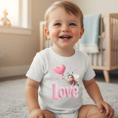 Sweet Love Bee Pink Hearts Romper