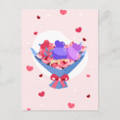 Sweet Love Boeket Bloemen Hearts Ice Cream Feestdagenkaart (Voorkant)