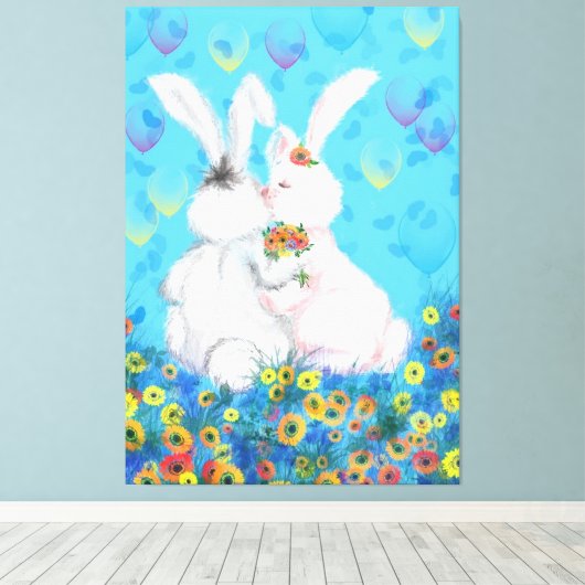 Sweet Love Canvas Koppel Konijntje (Insitu (Houten vloer))