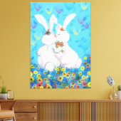 Sweet Love Canvas Koppel Konijntje Afdruk (Insitu (Woonkamer))