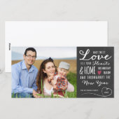 Sweet Love Chalkboard Holiday Photo Card Feestdagenkaart (Voorkant / Achterkant)