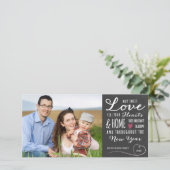 Sweet Love Chalkboard Holiday Photo Card Feestdagenkaart (Staand voorkant)