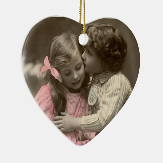 Sweet Love  Couple's gepersonaliseerd Keramisch Ornament (Rechts)