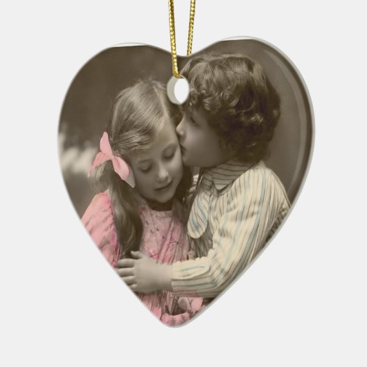 Sweet Love  Couple's gepersonaliseerd Keramisch Ornament (Links)