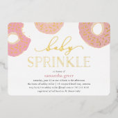 Sweet Love | Donut Baby Sprinkle Folie Uitnodiging (Voorkant)