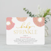 Sweet Love | Donut Baby Sprinkle Folie Uitnodiging (Staand Voorkant)