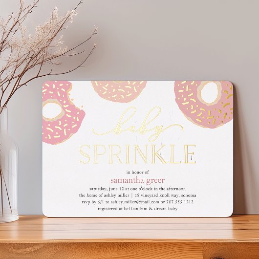 Sweet Love | Donut Baby Sprinkle Folie Uitnodiging