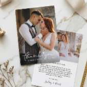 Sweet Love Heart Handgeschreven Script Weduwfoto Bedankkaart