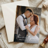 Sweet Love Heart Handgeschreven Script Weduwfoto Bedankkaart