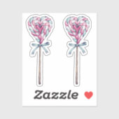 Sweet Love Heart Marshmallow Lollipop Sticker (Vel)