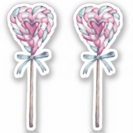 Sweet Love Heart Marshmallow Lollipop Sticker