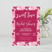 Sweet Love Heart Pattern Valentijns Vrijgezellenfe Kaart (Staand voorkant)