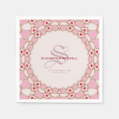 Sweet Love Hearts Fractal Lace Custom Names Servet (Voorkant)