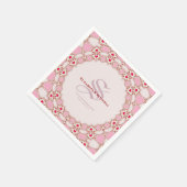 Sweet Love Hearts Fractal Lace Custom Names Servet (Hoek)