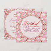 Sweet Love Hearts Lace Bridal Shower Invitation Kaart (Voorkant / Achterkant)