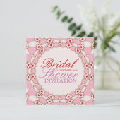 Sweet Love Hearts Lace Bridal Shower Invitation Kaart (Staand voorkant)