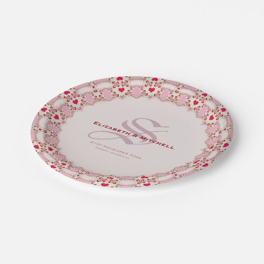 Sweet Love Hearts Lace Wedding Keepomwille Bord (Gekanteld)