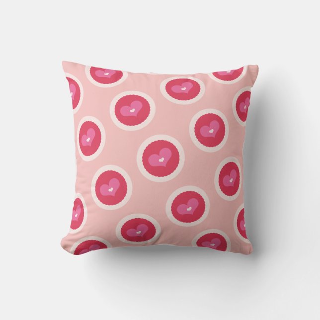 Sweet Love Hearts Stripes Valentijnsdag Cushion Kussen (Voorkant)