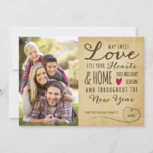  Sweet Love Holiday-fotokaart Feestdagenkaart