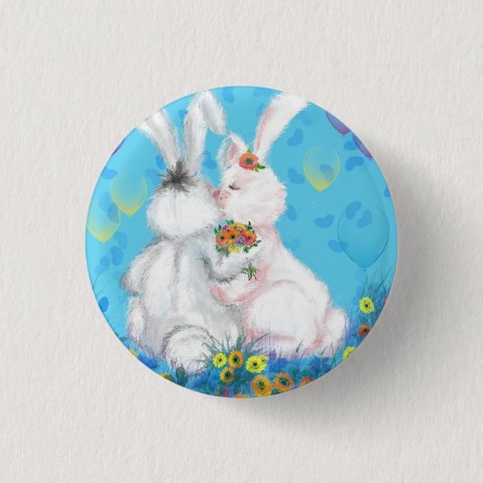 Sweet Love - Kiss Ronde Button 3,2 Cm (Voorkant)