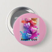 Sweet Love-knop Ronde Button 7,6 Cm (Voorkant /achterkant)