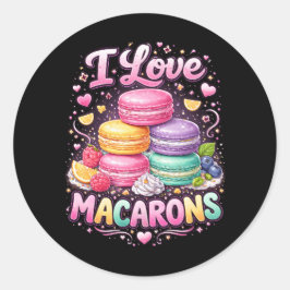 Sweet Love Macarons Ronde Sticker