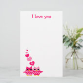 Sweet Love Owls Briefpapier (Staand voorkant)
