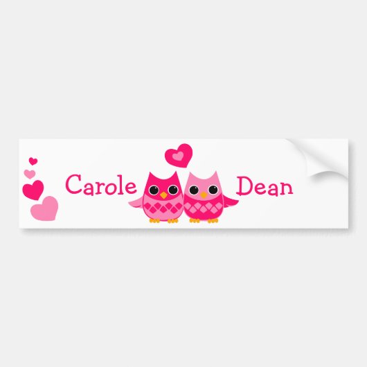 Sweet Love Owls Bumpersticker (Voorkant)
