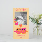 Sweet Love Owls Feestdagenkaart (Staand voorkant)